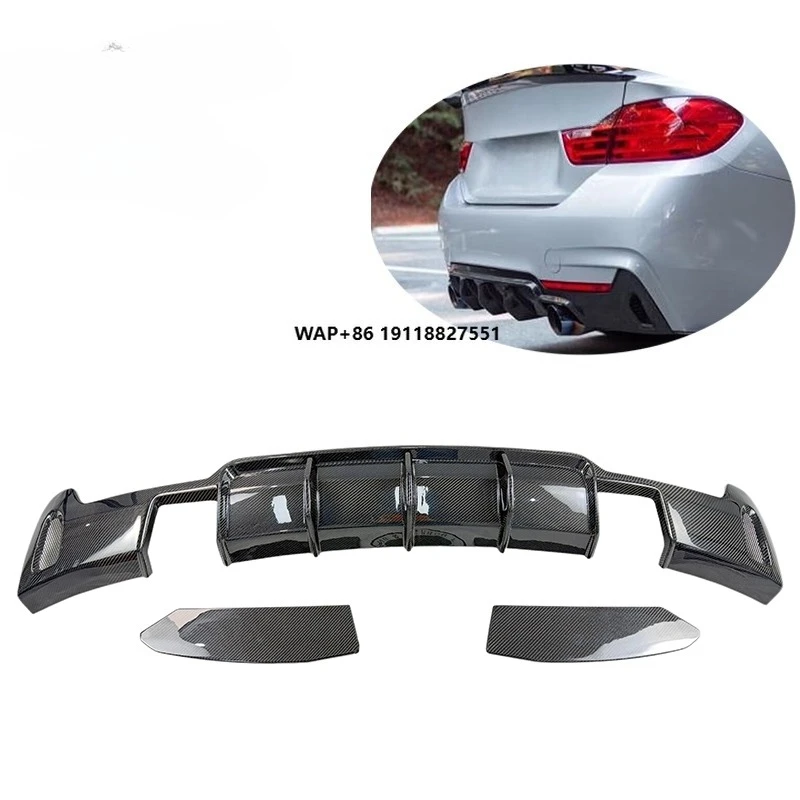 MAD Fang Style Carbon Fiber Rear Diffuser with Side Splitter for 2014+  F32 F36 435i/440i M Sport