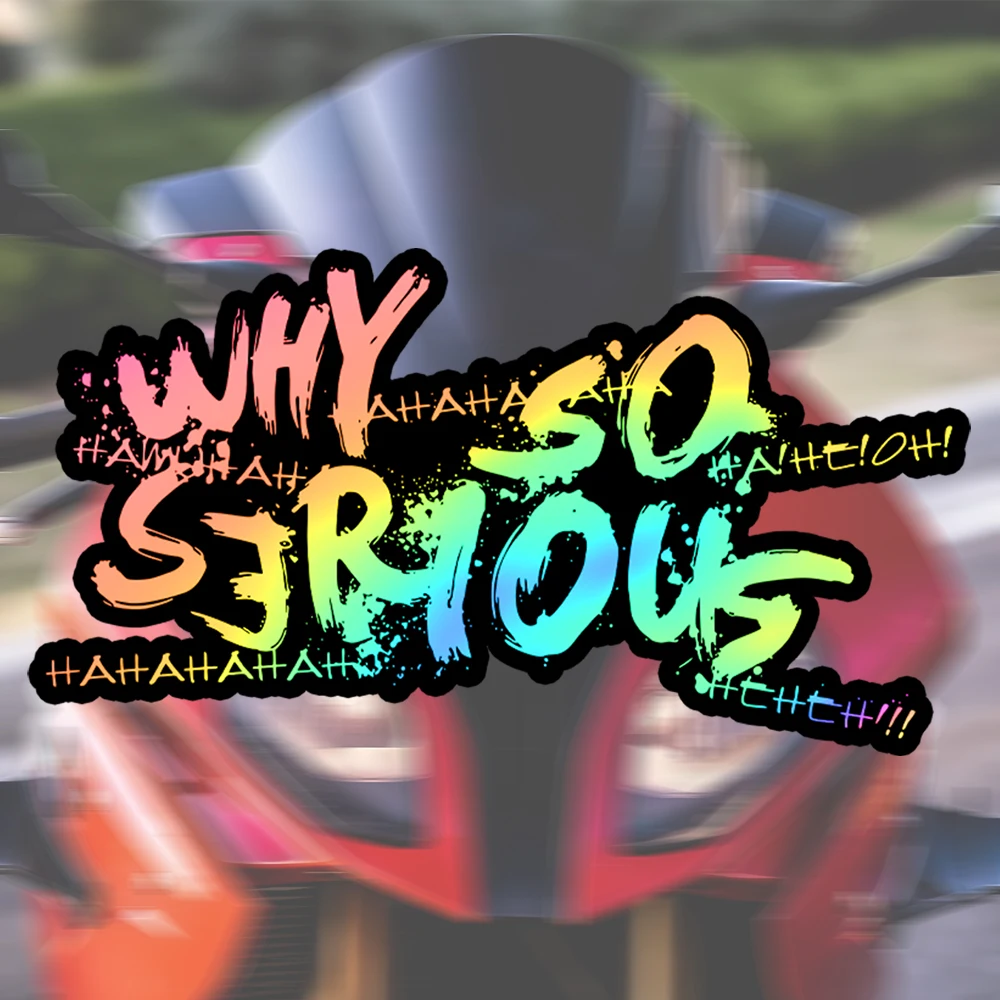 1 autocollant imperméable « Why So Serious Joker » pour moto, réservoir de carburant, casque de course, vitre de voiture, coffre, décoration