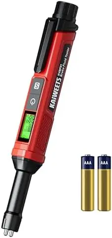 

KAIWEETS Brake Fluid Tester Pen – DOT3/4/5.1, Moisture Detection, Backlit Display, Buzzer Alarm, Data Hold
