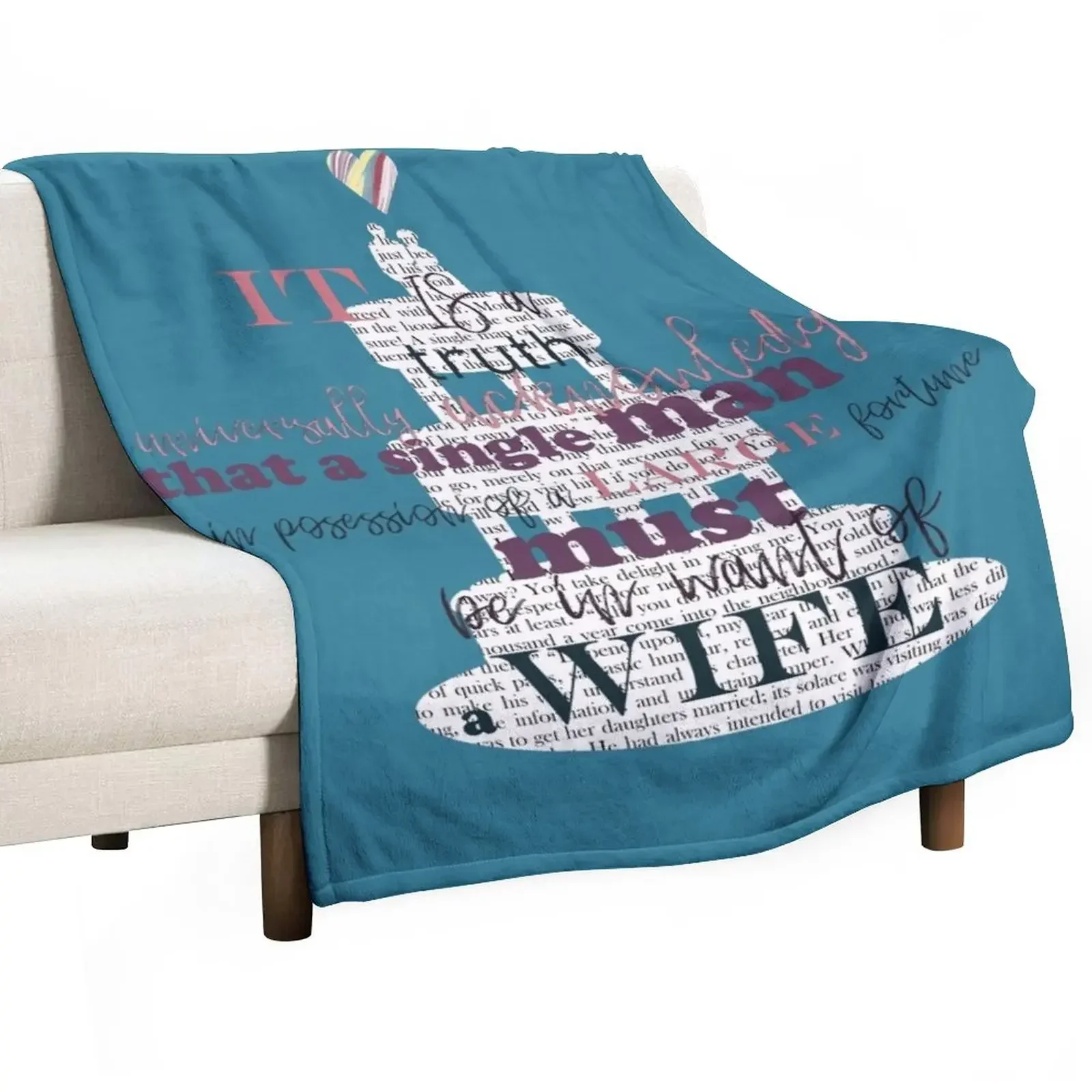 

First Lines: Jane Austen Pride and Prejudice Throw Blanket Stuffeds Blankets For Bed Blankets