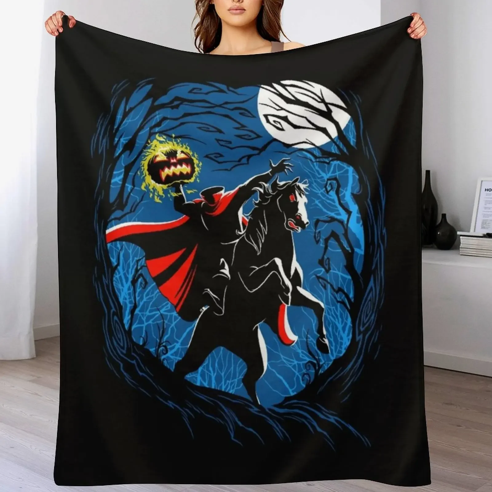 

HEADLESS HORSEMAN! Throw Blanket heavy to sleep Beach for winter Furry Blankets