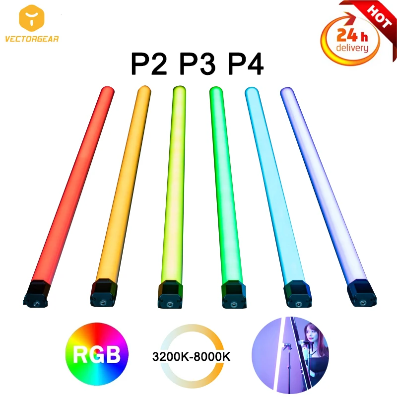 

Handheld RGB Colorful Stick Light 43.7 inch 111CM Vectorgear LED Light Wand CRI 97+ 3200K-8000K Photography Studio Lamp P2 P3 P4