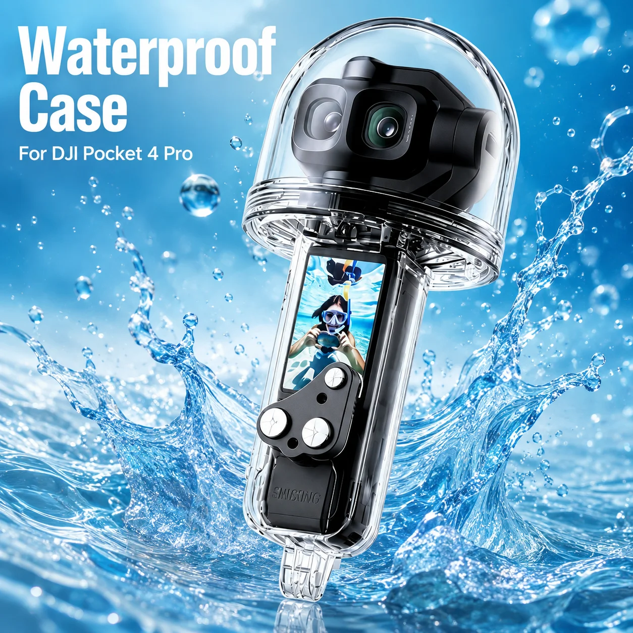 DJI Pocket 4 PRO Wasserdichtes Gehäuse Tauchschutzgehäuse 50m Transparente PC-Schale Surf-Schnorchel Vlog-Kamera-Kit Zubehör