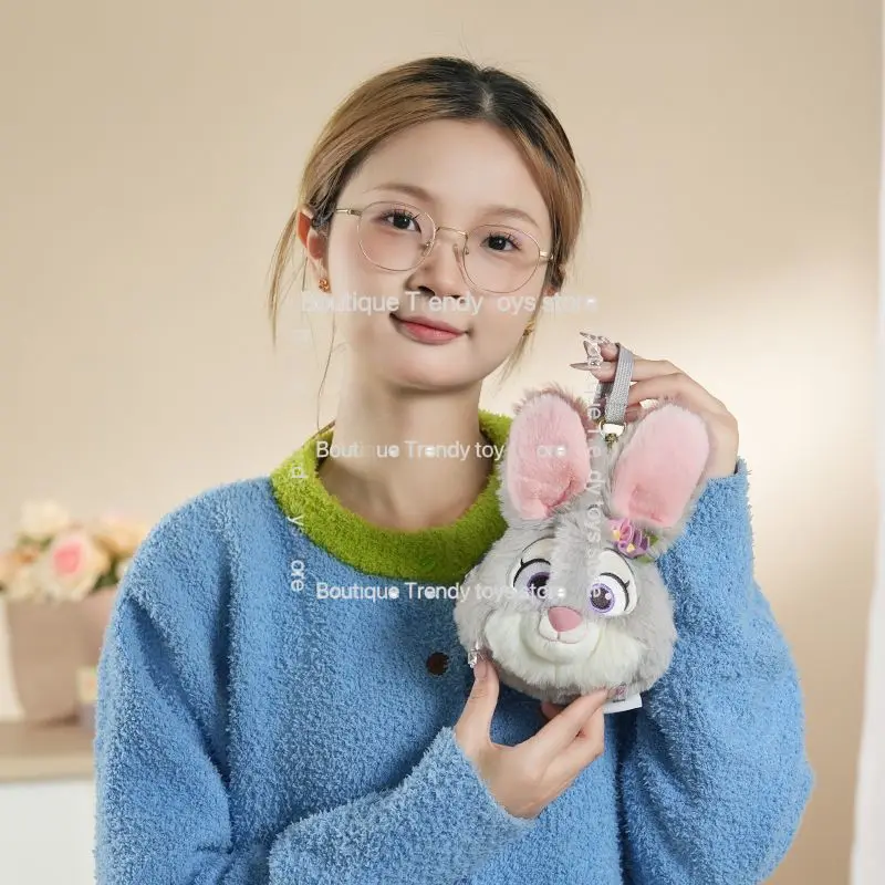 Disney Zootopia Judy Nick leopardo oficial cartera auricular portátil Mini llavero lindo dibujos animados monedero de felpa colgante Decoración