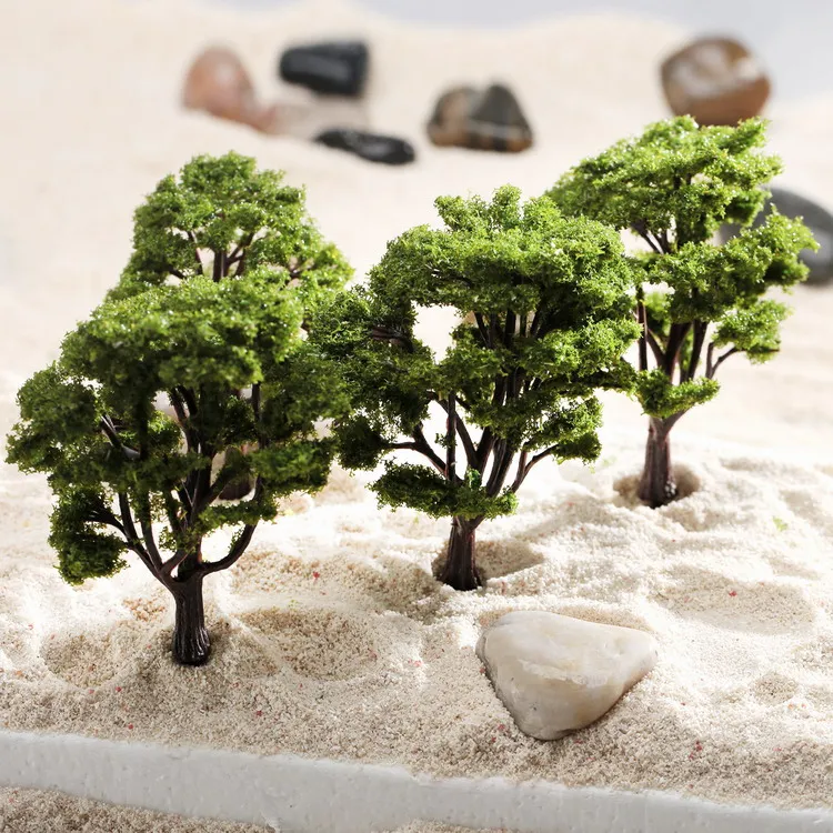 10pcs/set Green Tree Model HO/N 11/9cm Wargame Railway Scenery Park Mini Garden Layout Plant Landscape Scale 1:100 -1:150 Decor
