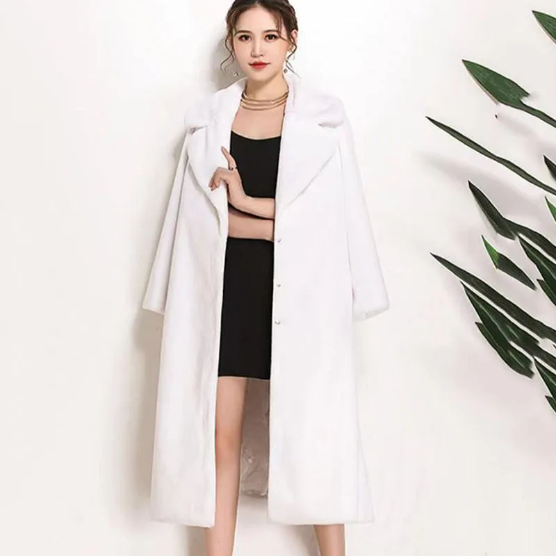 Solid Color Women For Coat 2025 Winter Women Imitation Fox Fur Faux Fur New Faux Fox Fur Coat Elegance Leisure Thick Women H584