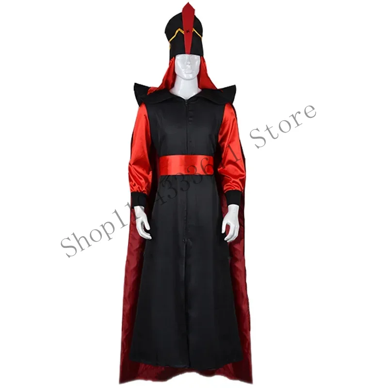 Movie Themagic Lamp Aladdin Man Makeup Costume Adult Role Play Wizard Jafar Robe Costumes Halloween Cosplay CMM