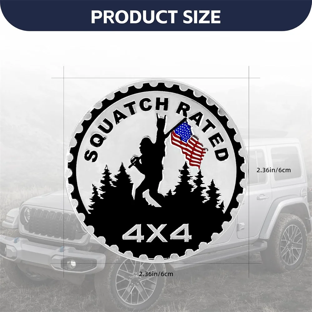 Wild Man Pattern Rated Car Emblem, 4 x 4 Automotive Badge Decals, Compatible with Vehicles Trucks SUV RV Decorations car emblems