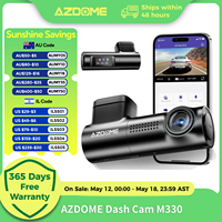 AZDOME M330 Car DVR 1296P Dash Cam Smart Voice Control WiFi Free APP G-sensor Emergency Record Parking Monitor Loop Recording