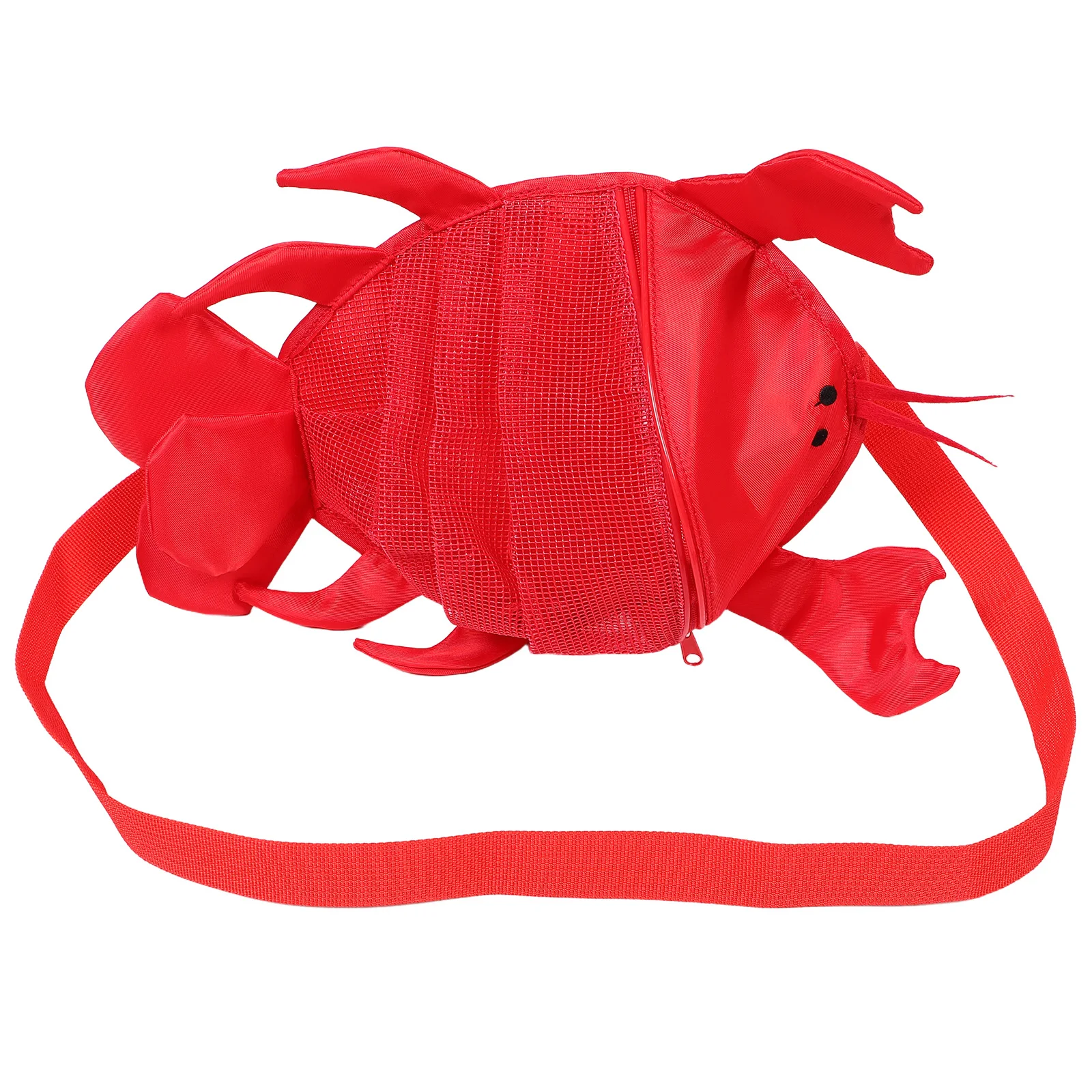 

Children Beach Mesh Red Vacation Travel Lightweight Lobster Design Shell Shape Bright Colors Net Tote Bag