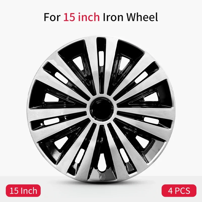 High Quality 4PCS 15 Inch Arachnid Style Silver Black Steel Wheel Hubcap Replacement Styling Accessories for R15