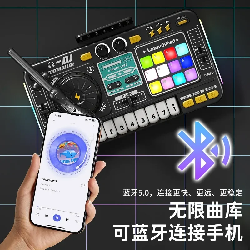 Cross-border children's DJ player multi-function Bluetooth music simulation can be played with microphone baby musical