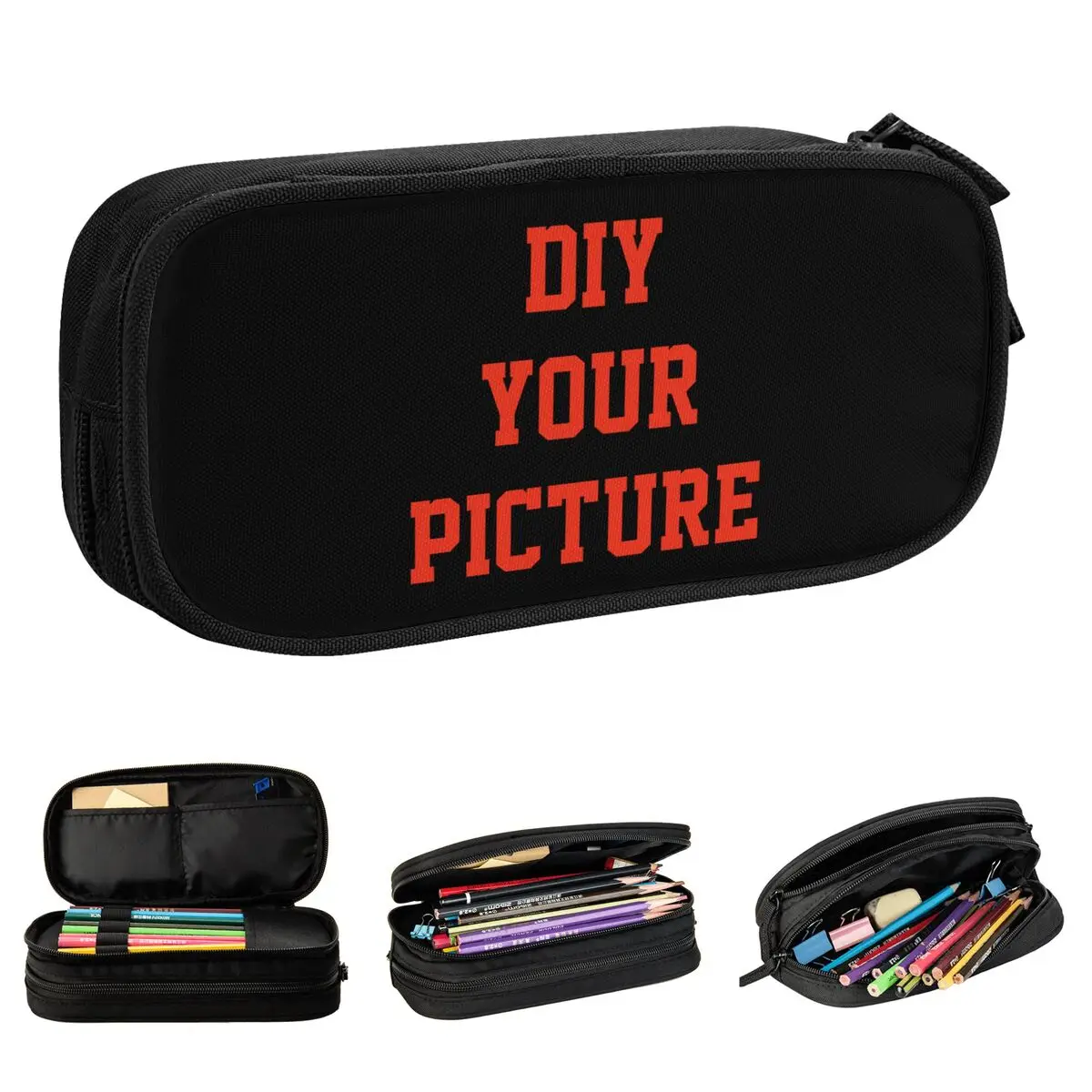 DIY Your Picture Pencil Case Fashion Customized Customization Pen Box Bag Student Big Capacity Office Gift Pencilcases