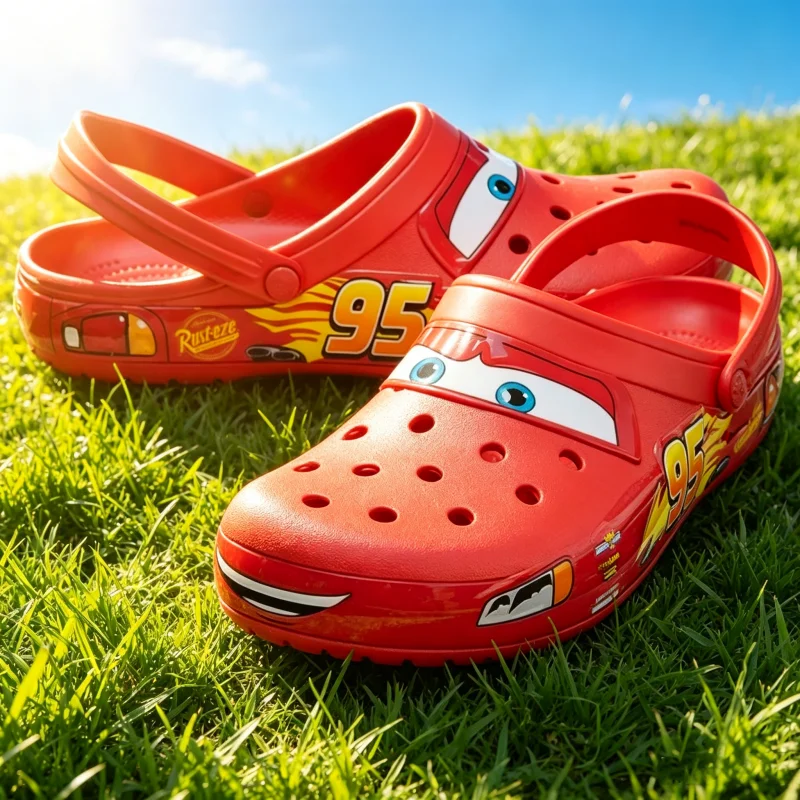 

Lightning McQueen Print Sandals Portable Summer Travel Joker Beach Cars Slippers Outdoor Casual Sandals