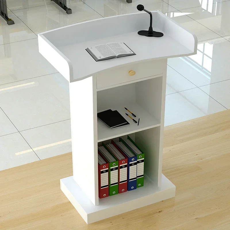 Minimalist Hotel Lobby Cafe Reception Desks Modern Restaurant Cashier Bookshelf Podium Teacher Classroom Church Lectern Pulpit