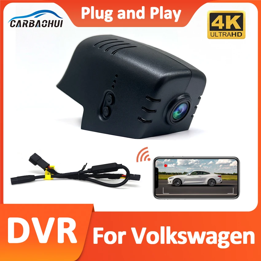 

4K UHD Wifi 3840*2160 Wifi Car DVR Dash Cam Hidden Camera Video For Volkswagen VW Talagon 2021 2022 2023 2024 Accessories