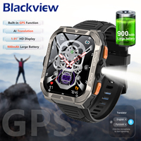 Blackview New GPS Smartwatch with LED Flashlight W80 Pro 900mAh 1.91'' TFT Display Bluetooth Outdoor Smart Watch for Men Women