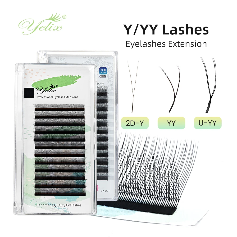 

Yelix YY Lashes U-образные YY Наращивание ресниц с одним кончиком 2D Y Наращивание ресниц C D Curl 0,07 мм Натуральные мягкие объемные ресницы