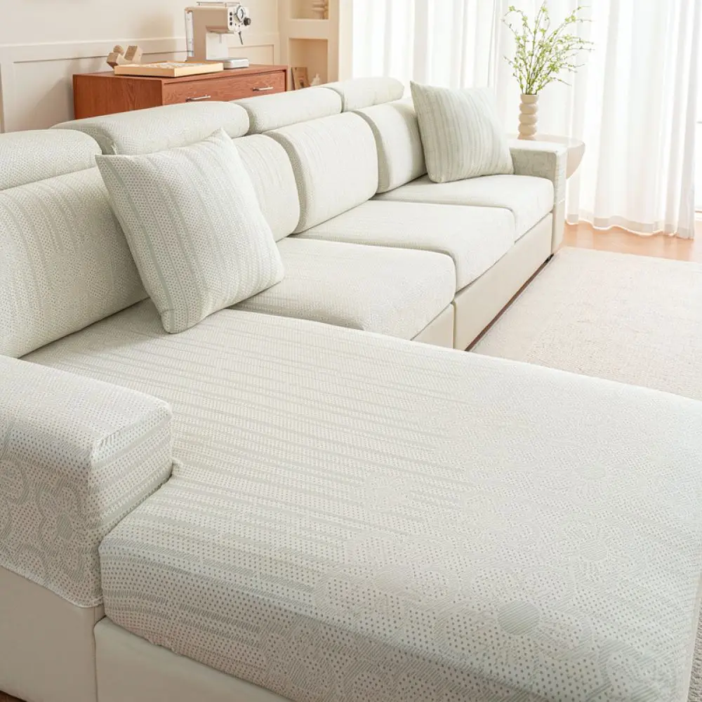 Elastic Cooling Ice Silk Sofa Cover Full Inclusive Slipcover Breathable Furniture Protector For Sectional Chaise Pad