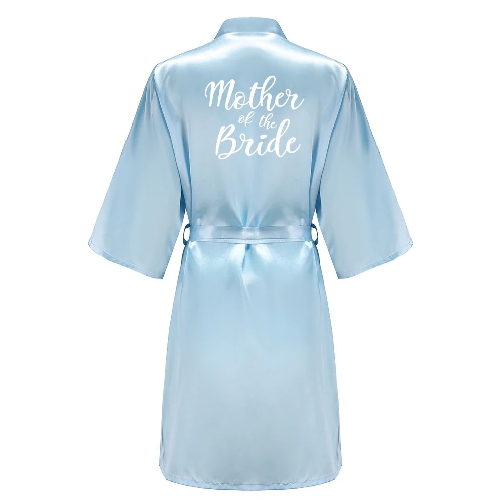 Blue Women Bathrobe White Letter Bride Bridesmaid Mother Maid of Honor Get Ready Bridal Party Robes Gifts Dressing Gown