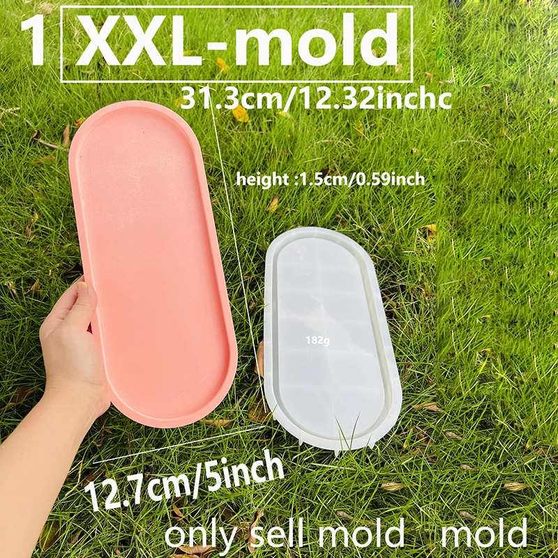 Terrazzo Tray Silicone Mold Oval Concrete Home Decor Tray Mold Small Ornament Gypsum Display Dish Epoxy Resin Mold