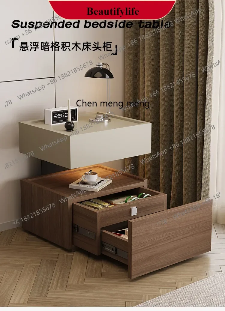 

M138Suspended building block hidden compartment bedside table, locker with hidden compartment drawer bedside cabinet
