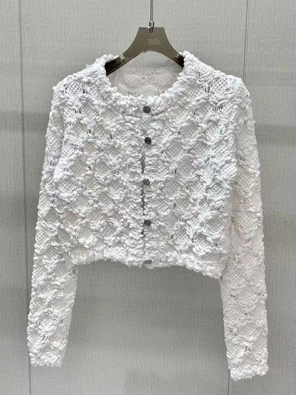 

Высококачественная хлопковая трикотажная круглая верхняя одежда Nu Early Autumn с ромбовидным узором Casual Sle Casual Faion