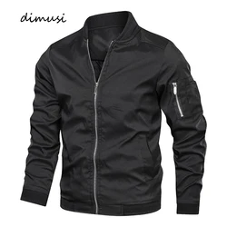 DIMUSI Spring Men's Bomber Jacket Casual Men Men's Lightweight Sportswear Jacket Fashion Windbreaker Zip Up Coat with Pockets