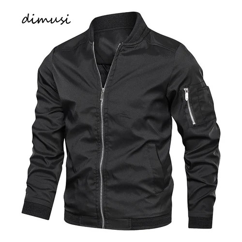 Imagen 2 del producto Chaqueta Bomber de primavera y otoño para hombre, chaqueta ligera informal para hombre, cortavientos deportivo, abrigo con cremallera y bolsillos, ropa