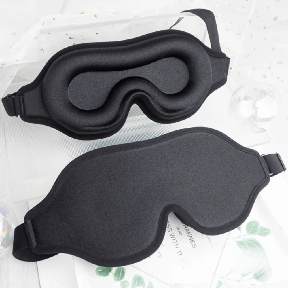 Universal Breathable 3D Sleep Mask Soft Adjustable Sleeping Aid Eye Mask Memory Cotton Sleeping Eyeshade Airplane