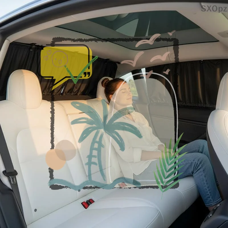 2/4Pcs Car Privacy Curtain Set: Window Shade Travel Nap Night Camping Detachable Simple