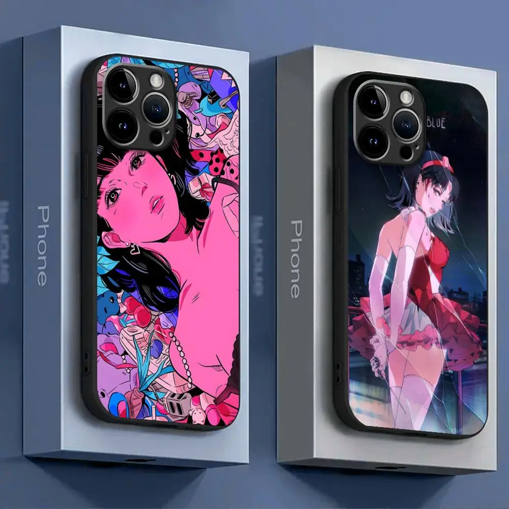 Japanese anime Perfect Blue Phone Case For iPhone 16 15 14 13 12 11 X XR XS 8 Plus Mini Pro Max Soft black Shockproof Cover