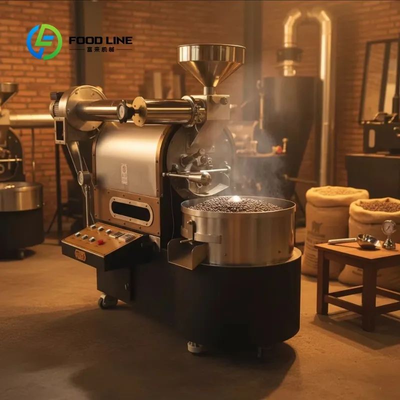 Customized dual‑drive coffee roaster intelligent thermal monitoring unit compact for coffee studio bean roasting work