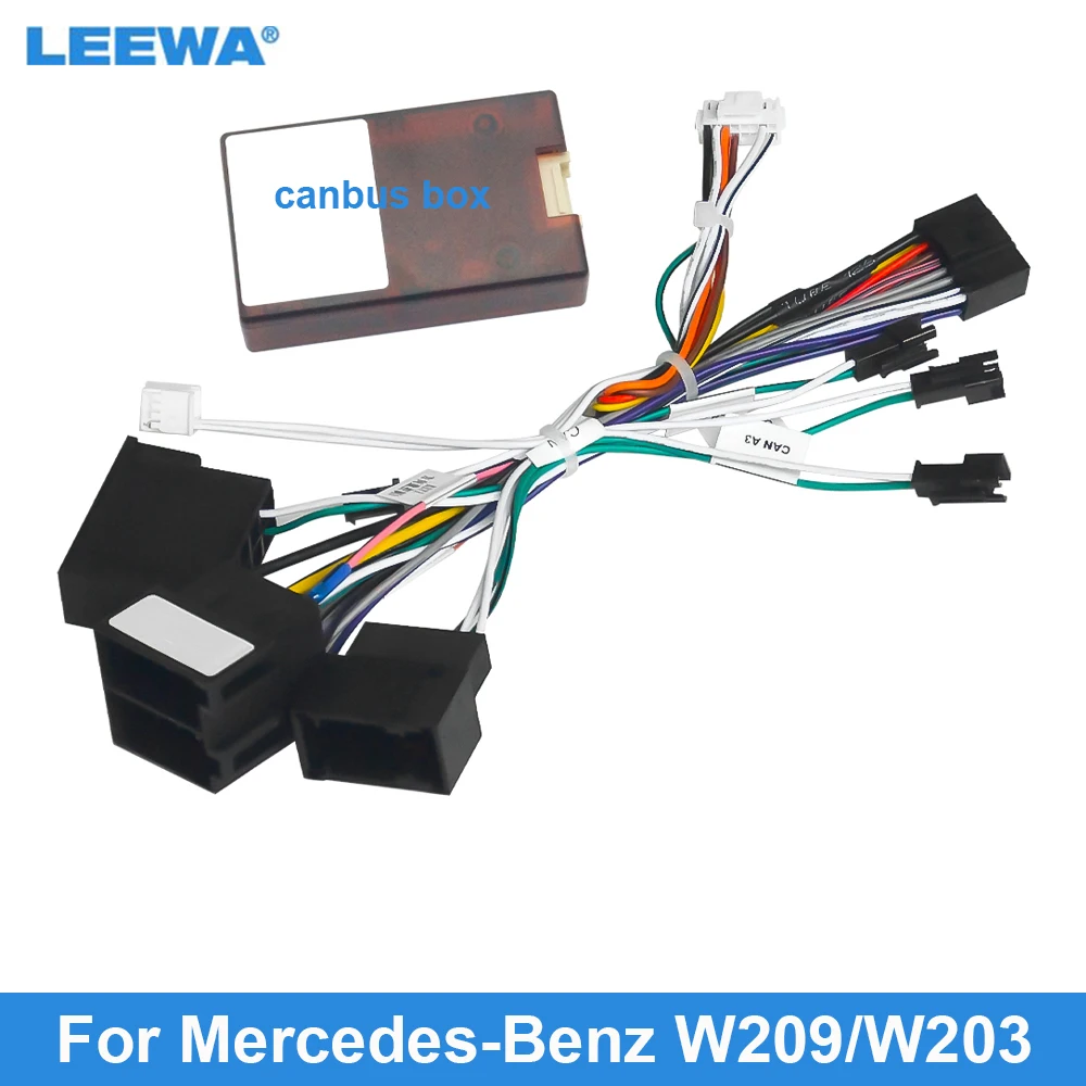 

LEEWA Car 16pin Audio Wiring Harness Adapter For Mercedes-Benz W209(02-06)/W203(01-04) Stereo Installation