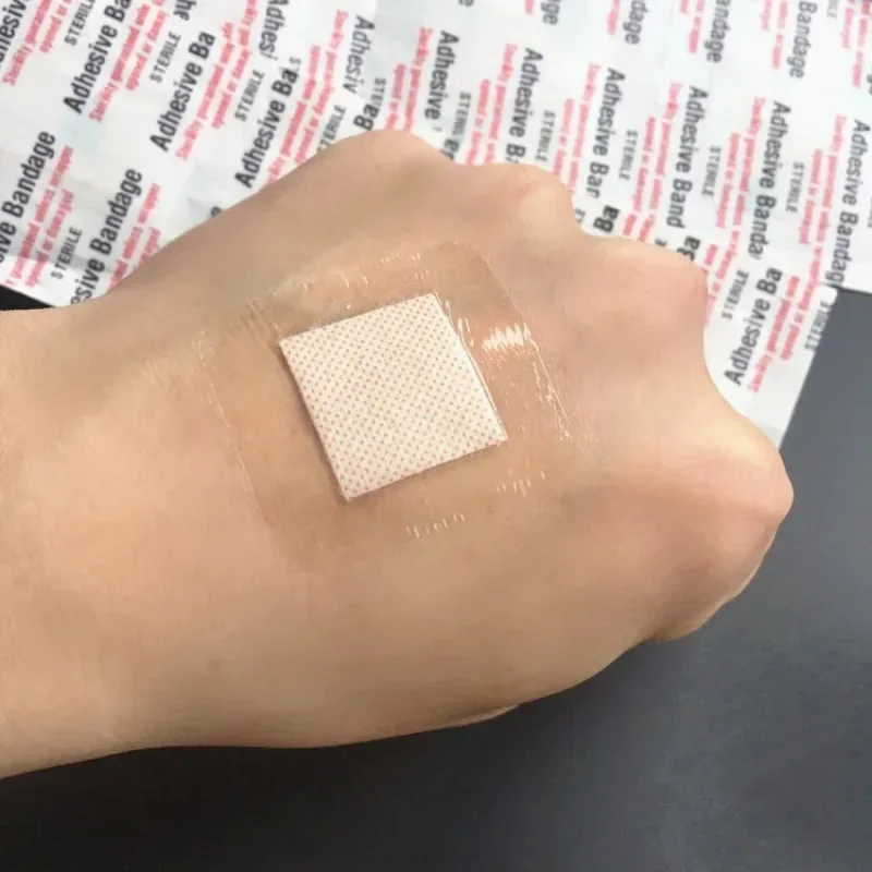 50PCS 38*38mm Transparent PU Waterproof  Wound Plaster Band Aid Adhesive Bandage Protective Sticker for Outdoor Home First Aid