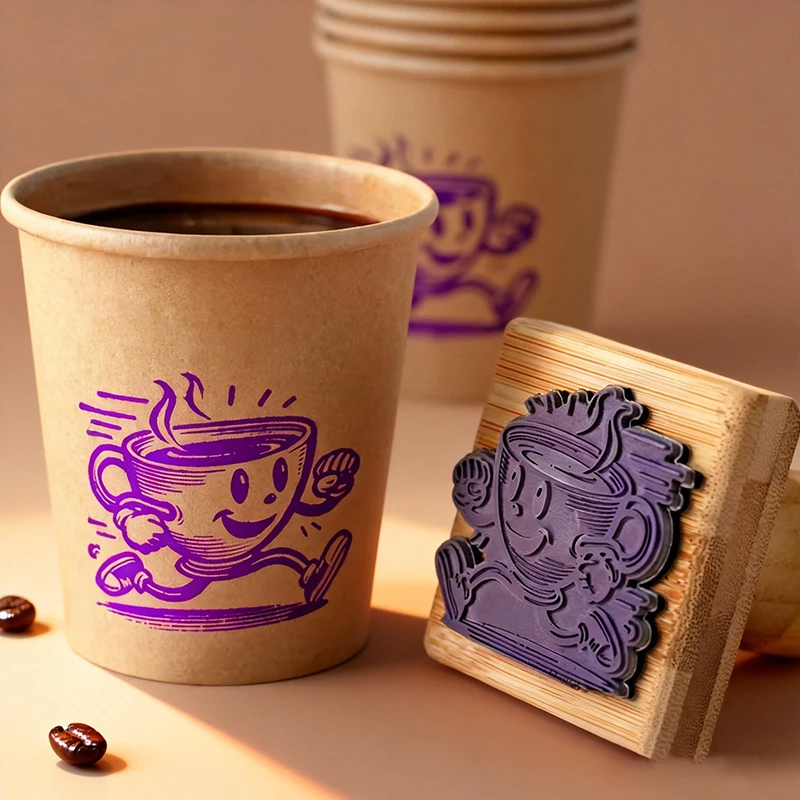 Tampon personnalisé avec Logo d'entreprise, tampon en bois personnalisé, tasse à café, sac en papier Kraft, sceau de mariage, tampon d'œuf de ferme, nom personnalisé, marque