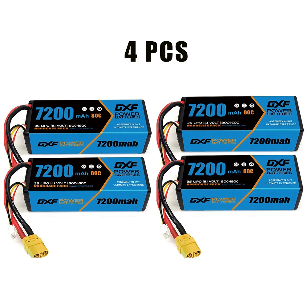 DXF 3S Lipo Batterij 11.1V 7200mAh 80C XT90 EC5 Plug Hardcase voor 1/8 Buggy Truggy Offroad Auto boot Vrachtwagen Vliegtuig UAV RACING