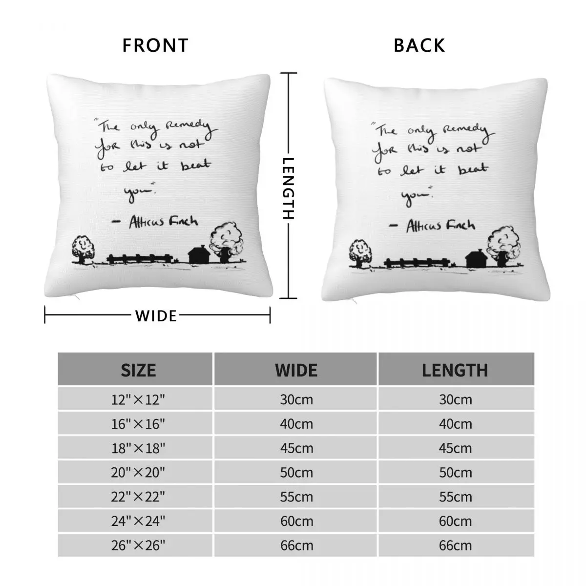 Atticus Finch Quote Square Pillowcase Polyester Linen Velvet Creative Zip Decor Pillow Case Bed Cushion Cover