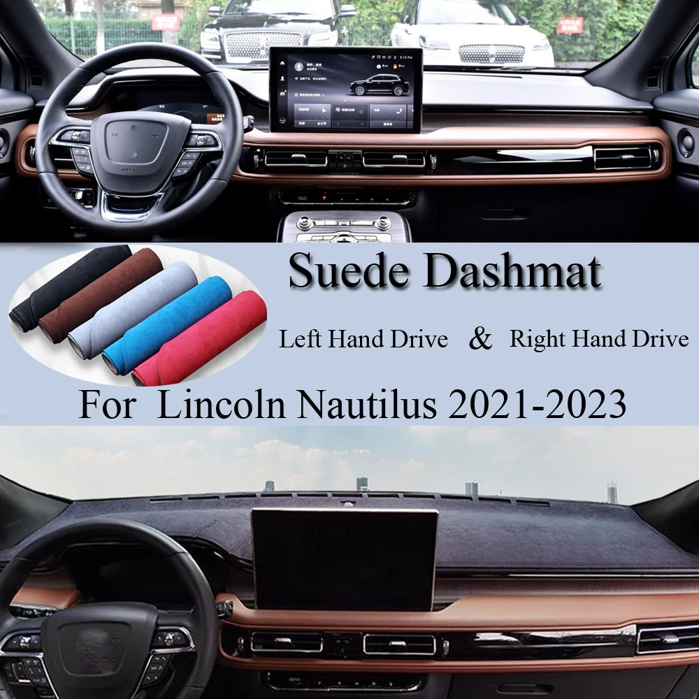 For Lincoln Nautilus 2021 2022 2023 Suede Leather Anti-Slip Anti-UV Dashmat Dash Mat Cover Dashboard Pad Carpet Car Accessory