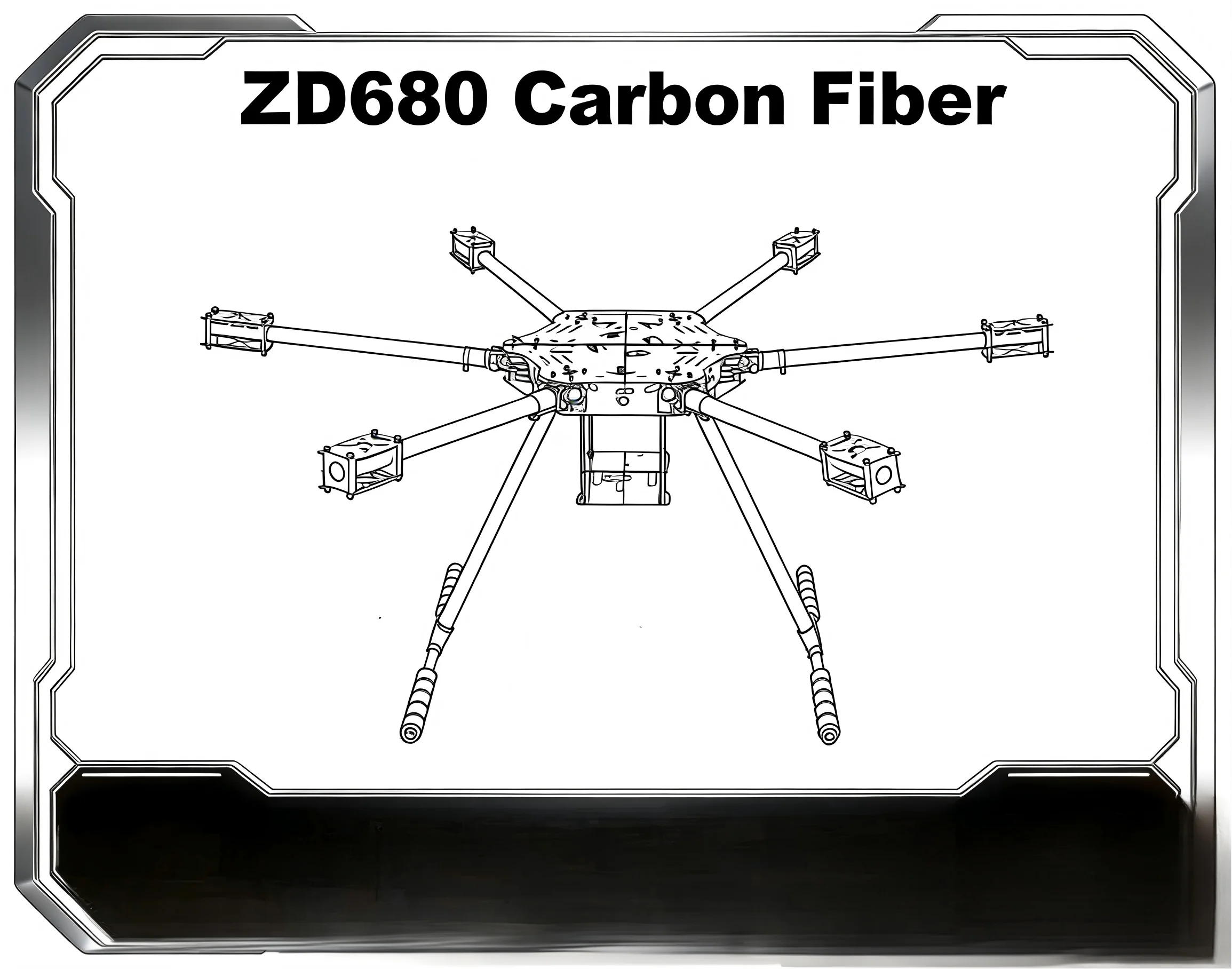 

ZD680 6C PRO M8N M9N M10 Полностью карбоновый гексакоптер с шестироторной складной рамой и несъемным шасси PIXHAWK