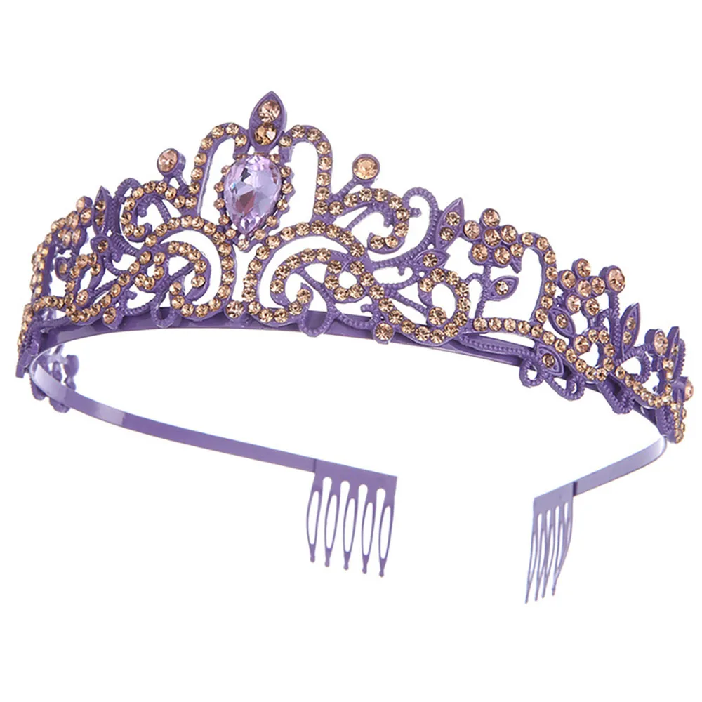 Lila Geburtstagskönigin-Kristall-Tiara, Krone und Satin-Schärpe, Geschenke für Frauen, Happy 30, 40, 50, 60, 70, Geburtstagsparty-Dekorationszubehör – Detail 3