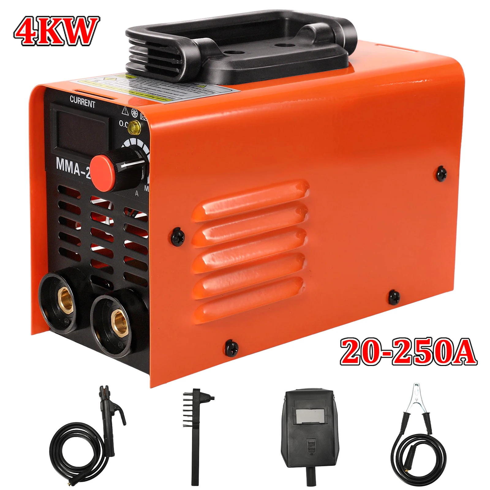 Soldadora Eléctrica MMA-250 de 4000W, Máquina de Soldar de Arco MMA con Corriente Ajustable de 20-250A, Portaelectrodos y Máscara, Soldadora de Arco DIY