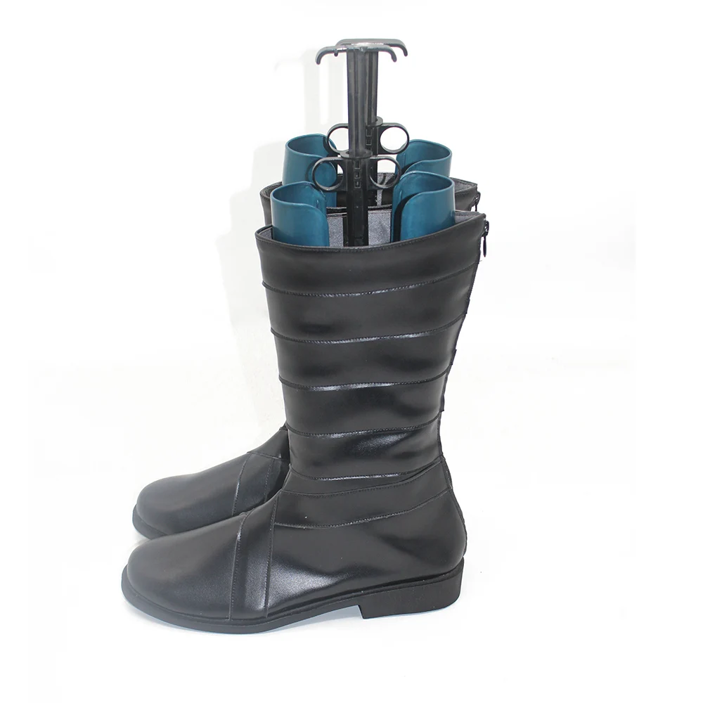 Wirbel Cosplay Shoes Anime Frieren Beyond Journey's End Cosplay Black Boots Halloween Party PU Leather Shoes Custom Made