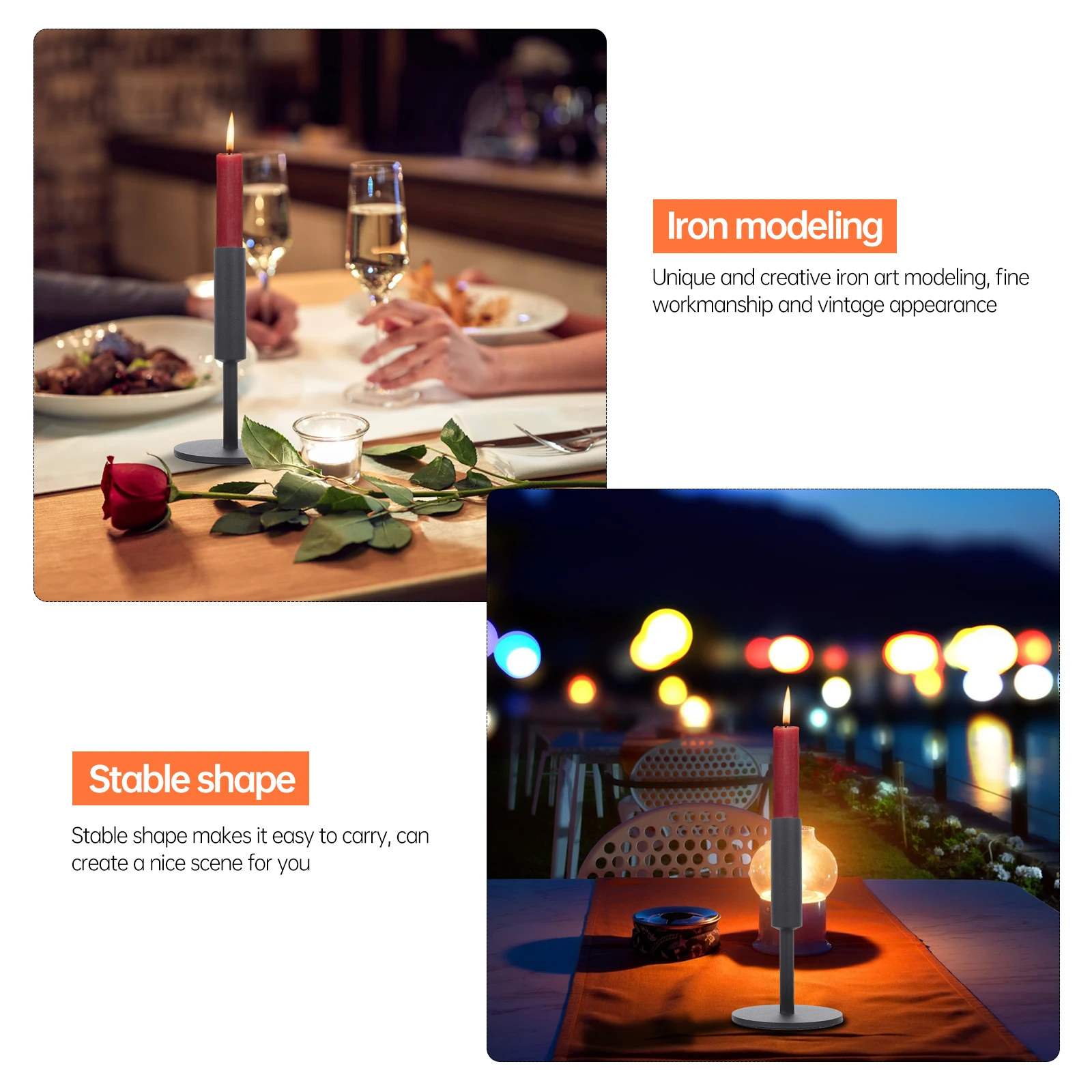 

Vintage Holder Decorative Stand Black Home Decor Tealight Stand Iron Art Candlestick Iron Support Decorative Base