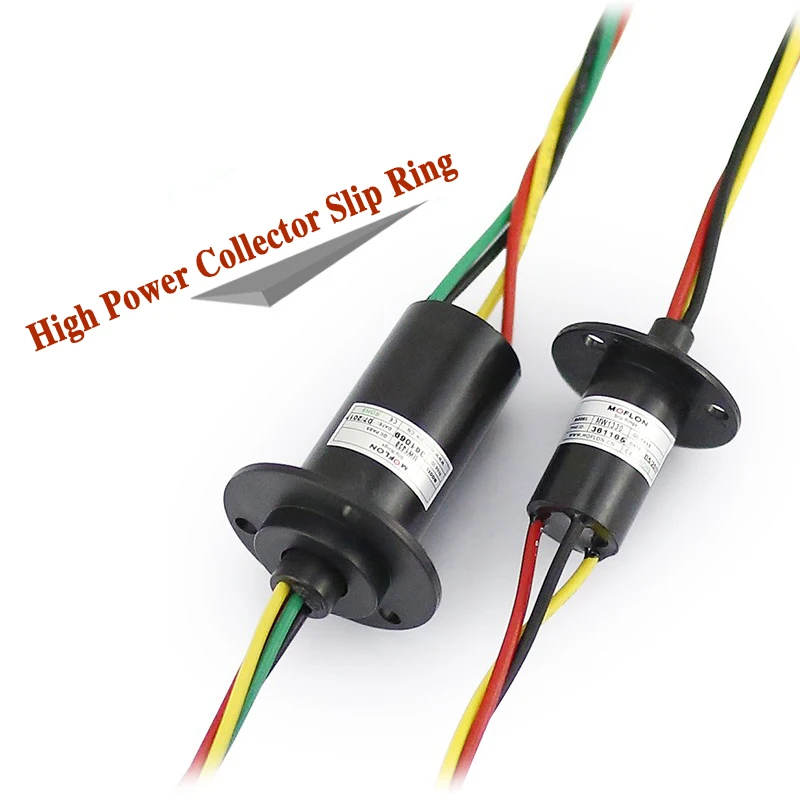 Slip Ring High Power Current 360 ° Rotating Conductive Connector 2 4 6 to 12 Wire Way Electric Brush Carbon