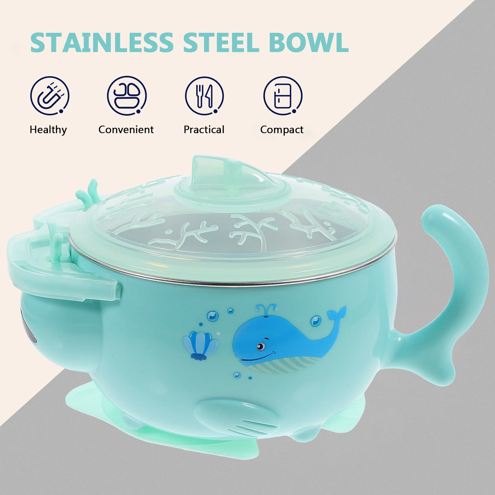 

1 шт. изоляционная детская присоска из нержавеющей стали, миска для кормления, силиконовая присоска, нескользящий контейнер для детского питания, посуда для младенцев