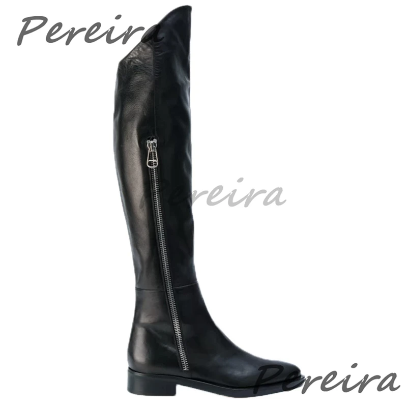 

Мужские черные сапоги до колена из натуральной кожи в британском стиле с круглым носком и боковой молнией, рыцарские ботинки, весенне-осенняя модная мужская обувь