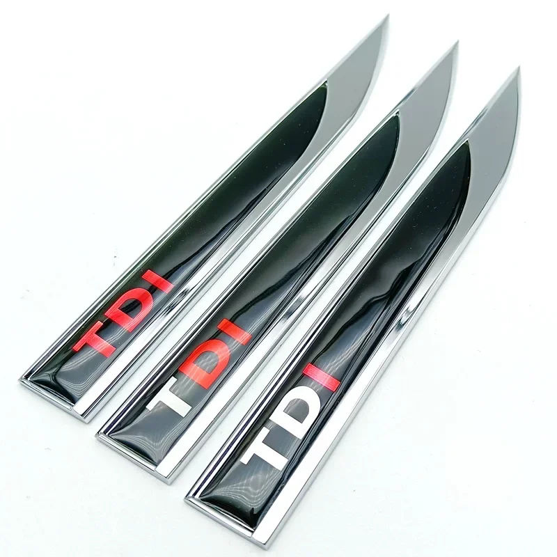 2pcs x Metal Letters TDI Logo Side Fender Badge Emblem Sticker for Volkswagen VW POLO PASSAT GOLF 5 6 7 MK7 MK4 MK5 MK6