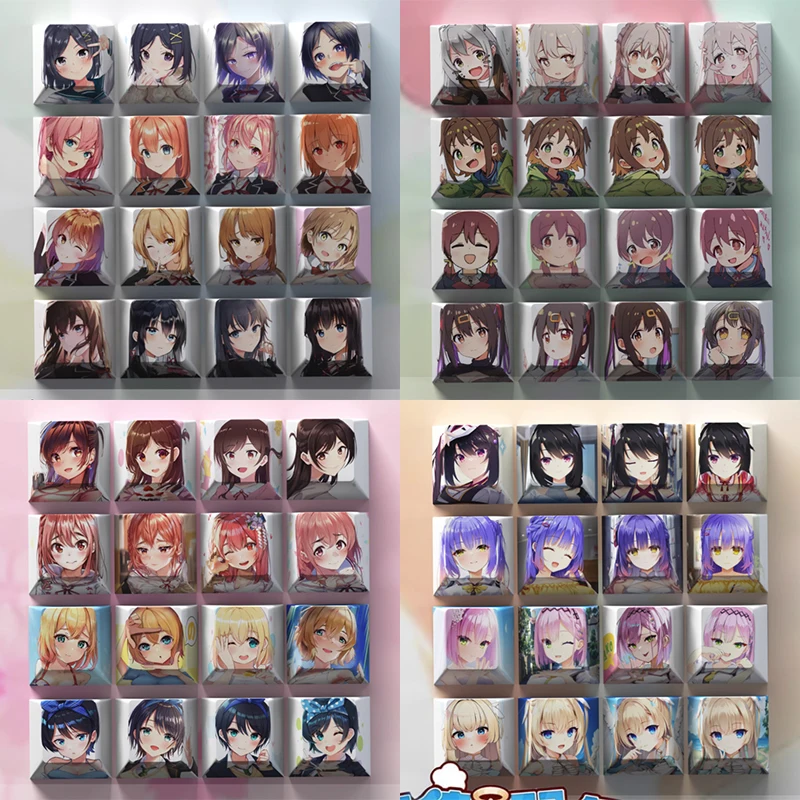 

Japanese Anime Keycaps PBT Dye Subbed Cartoon Characters Gaming Key Caps for Mechanical Keyboard Cherry Profile 02