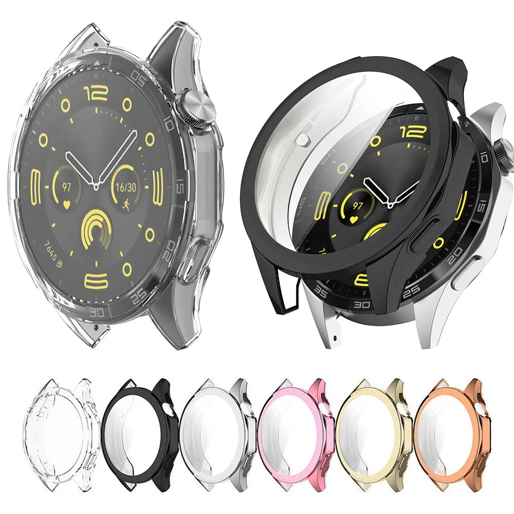 Full Screen Protector For Huawei Watch GT4 46mm 41mm Electroplated Soft TPU Protective Case  Shell Cover
